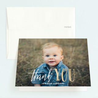 It's Party Time! Foil-Pressed Children's Birthday Party Thank You Cards