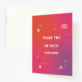 bright sparkle Foil-Pressed Children's Birthday Party Thank You Cards