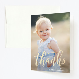 One is Fun! Foil-Pressed Children's Birthday Party Thank You Cards