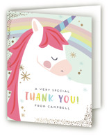 unicorno Foil-Pressed Children's Birthday Party Thank You Cards