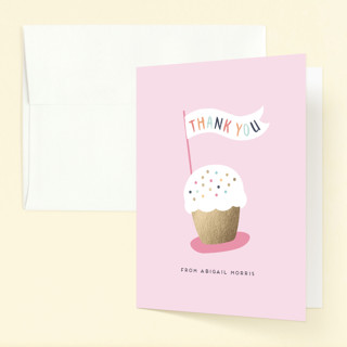 Rainbow Sprinkles Foil-Pressed Children's Birthday Party Thank You Cards