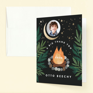 Bonfire Foil-Pressed Children's Birthday Party Thank You Cards