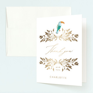 One Safari Foil-Pressed Children's Birthday Party Thank You Cards