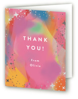 Galaxy Rainbow Foil-Pressed Children's Birthday Party Thank You Cards