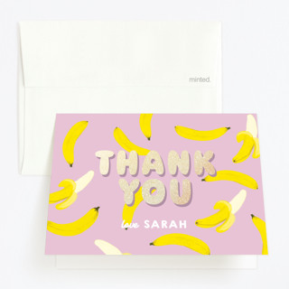 Go Bananas Foil-Pressed Children's Birthday Party Thank You Cards