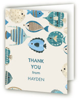 Birthday Fish Foil-Pressed Children's Birthday Party Thank You Cards