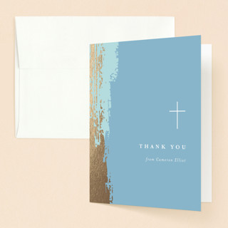 Artsy Foil-Pressed Baptism and Christening Thank You Cards