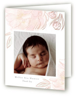Sweet Peony Foil-Pressed Baptism and Christening Thank You Cards