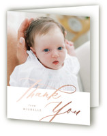 Luxe script Foil-Pressed Baptism and Christening Thank You Cards