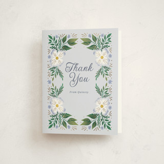flower garden Foil-Pressed Baptism and Christening Thank You Cards