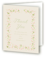 Floral Garden Foil-Pressed Baptism and Christening Thank You Cards