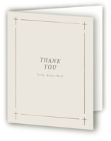 Delicate Cross. Frame Foil-Pressed Baptism and Christening Thank You Cards