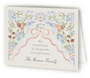 Floral Frame.. Foil-Pressed Baptism and Christening Thank You Cards
