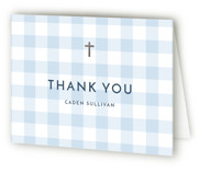 Sweetest gingham Foil-Pressed Baptism and Christening Thank You Cards
