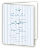 Baptism Stripes Foil-Pressed Baptism and Christening Thank You Cards