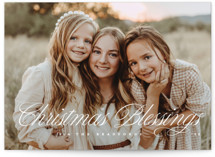 Blessing Script Christmas Photo Cards