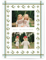 Little Floral Border Christmas Photo Cards