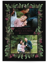 Rustic Floral Christmas Photo Cards