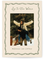 Festive Pine frame Christmas Photo Cards