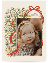 Red Ribbon Christmas Photo Cards