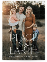 Peace Script Christmas Photo Cards