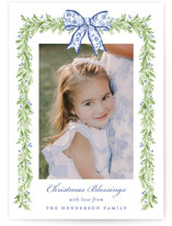 Toile Bow Christmas Photo Cards