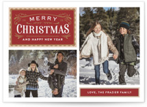 Vintage Labels Christmas Photo Cards