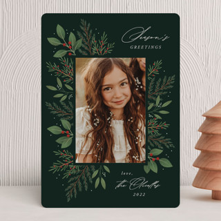 Holiday Greenery Christmas Photo Cards