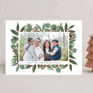 Festive Holiday Foliage Christmas Photo Cards