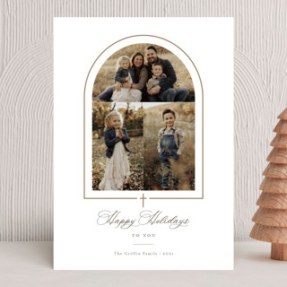 Crossed Arch Christmas Photo Cards