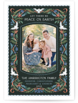 Charming Dove Border Christmas Photo Cards