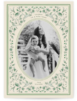 Peaceful Blooms in Blue Christmas Photo Cards