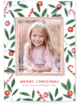 Berries & Candy Canes Christmas Photo Cards