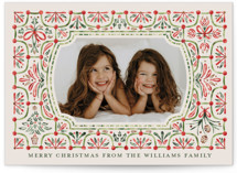 Festive Folk Frame Christmas Photo Cards