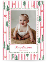 Trees and bows Christmas Photo Cards