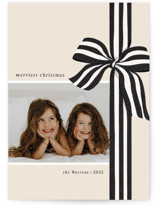 ribbon wrapped Christmas Photo Cards