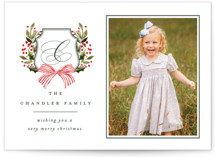 Classic Merry Crest Christmas Photo Cards