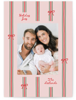 Bow Stripes Christmas Photo Cards