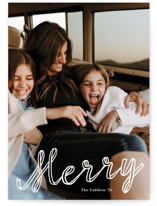 a merry ribbon Christmas Photo Cards