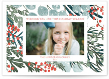 Vintage Winterberry Christmas Photo Cards