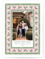 Holly Berry Frame Christmas Photo Cards