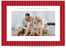 Poinsettia Stripe Christmas Photo Cards