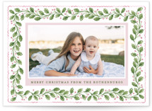 Holly Ribbons Christmas Photo Cards