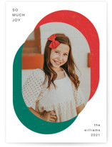 Retro Ovals Christmas Photo Cards
