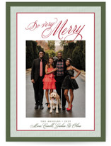 Merry Striped Frame Christmas Photo Cards
