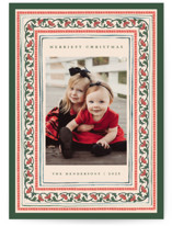 Festive Block Print Christmas Photo Cards