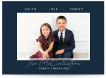 Faith Love Family Border Christmas Photo Cards