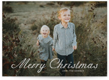 Outlined Script Christmas Photo Cards