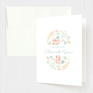 Floral Framed Baptism and Christening Thank You Cards