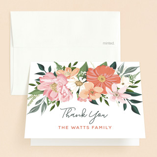 Floral Celebration Baptism and Christening Thank You Cards